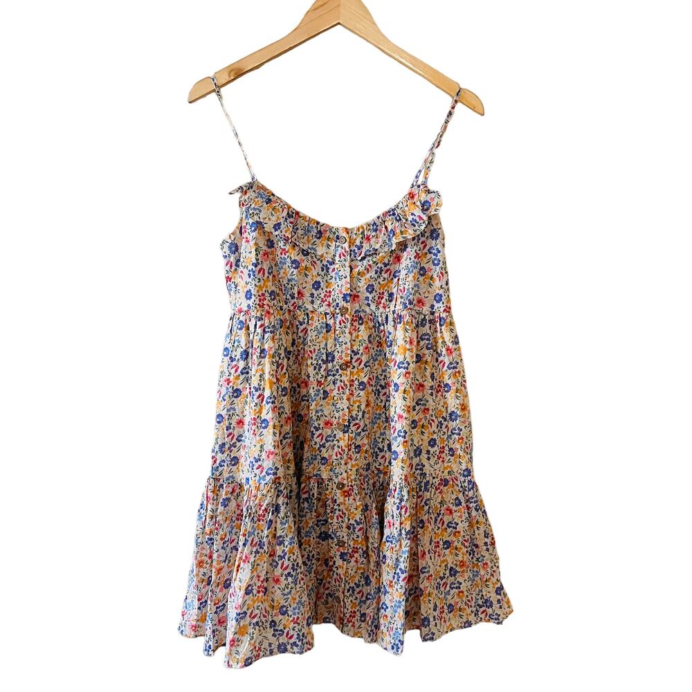Aura Make It Last Forever Floral Button Up Dress Size S Small Yellow Multi - Picture 7 of 9